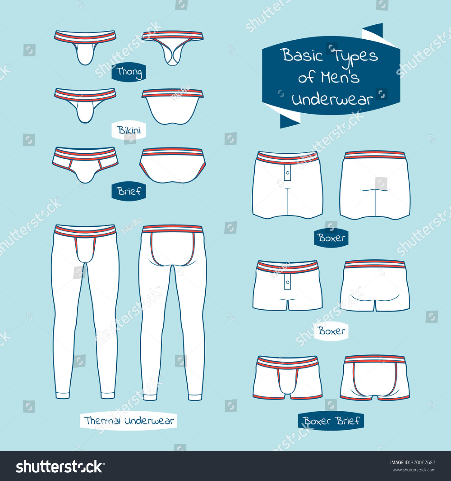 Types White Mens Underwear Names On Stock Vector (Royalty Free ...