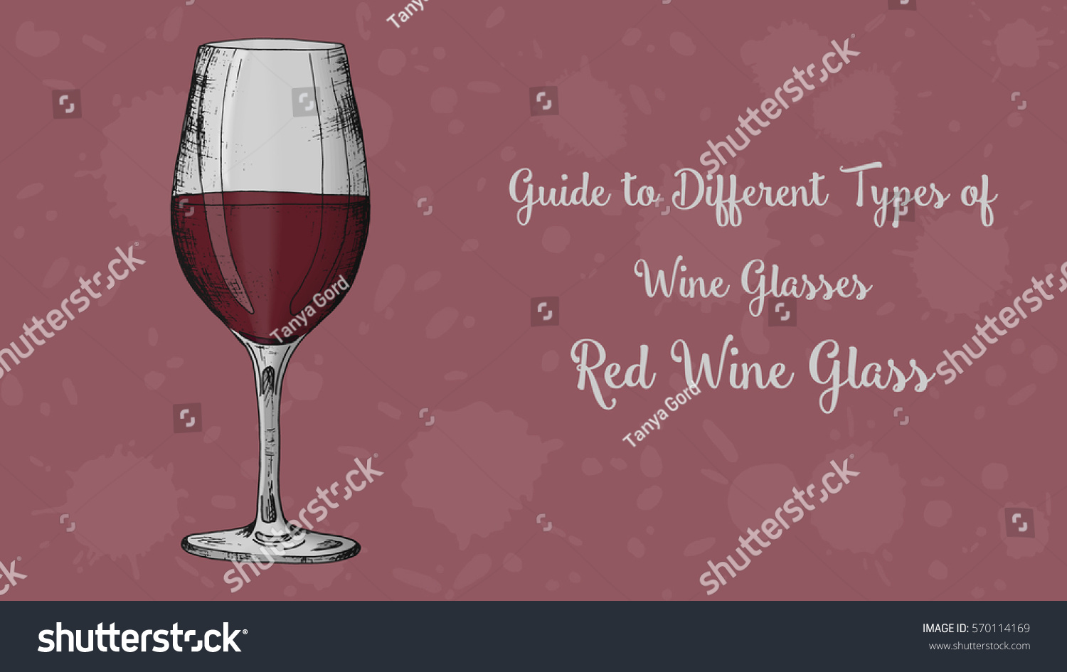 Types Wine Glasses Vector Illustration Sketch Vector De Stock Libre De Regalías 570114169