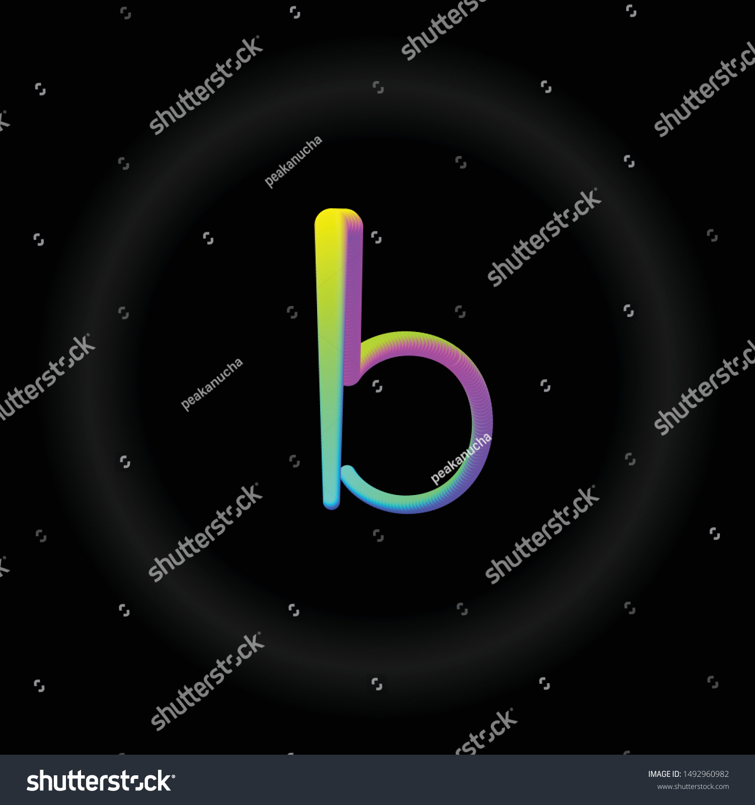 Typo B 3d Neon Fonts Modern Stock Vector (Royalty Free) 1492960982 ...