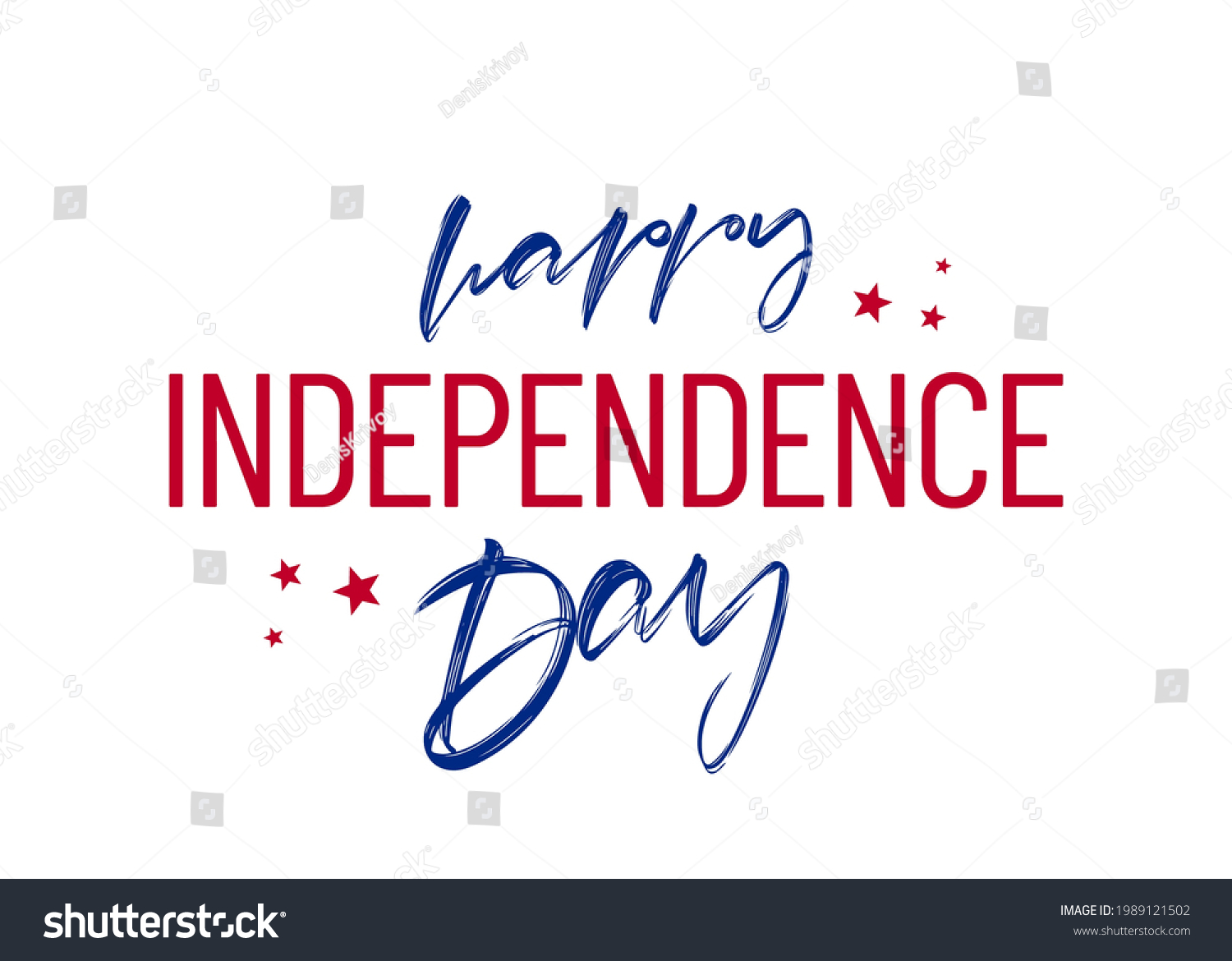 Typographic Lettering Composition Happy Independence Day Stock Vector ...