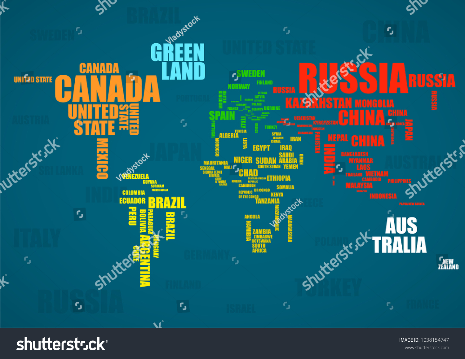 typography-colorful-world-map-country-names-image-vectorielle-de