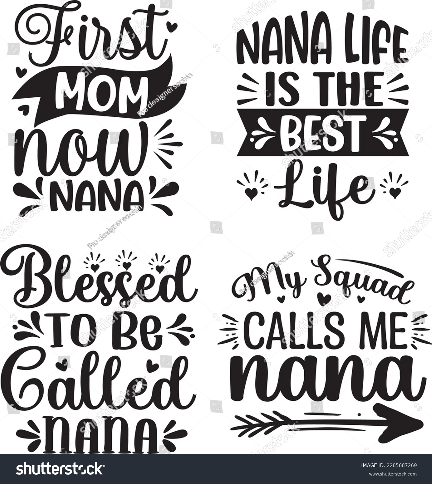 SVG of Typography nana svg design. This is an editable and printable vector eps file.  svg