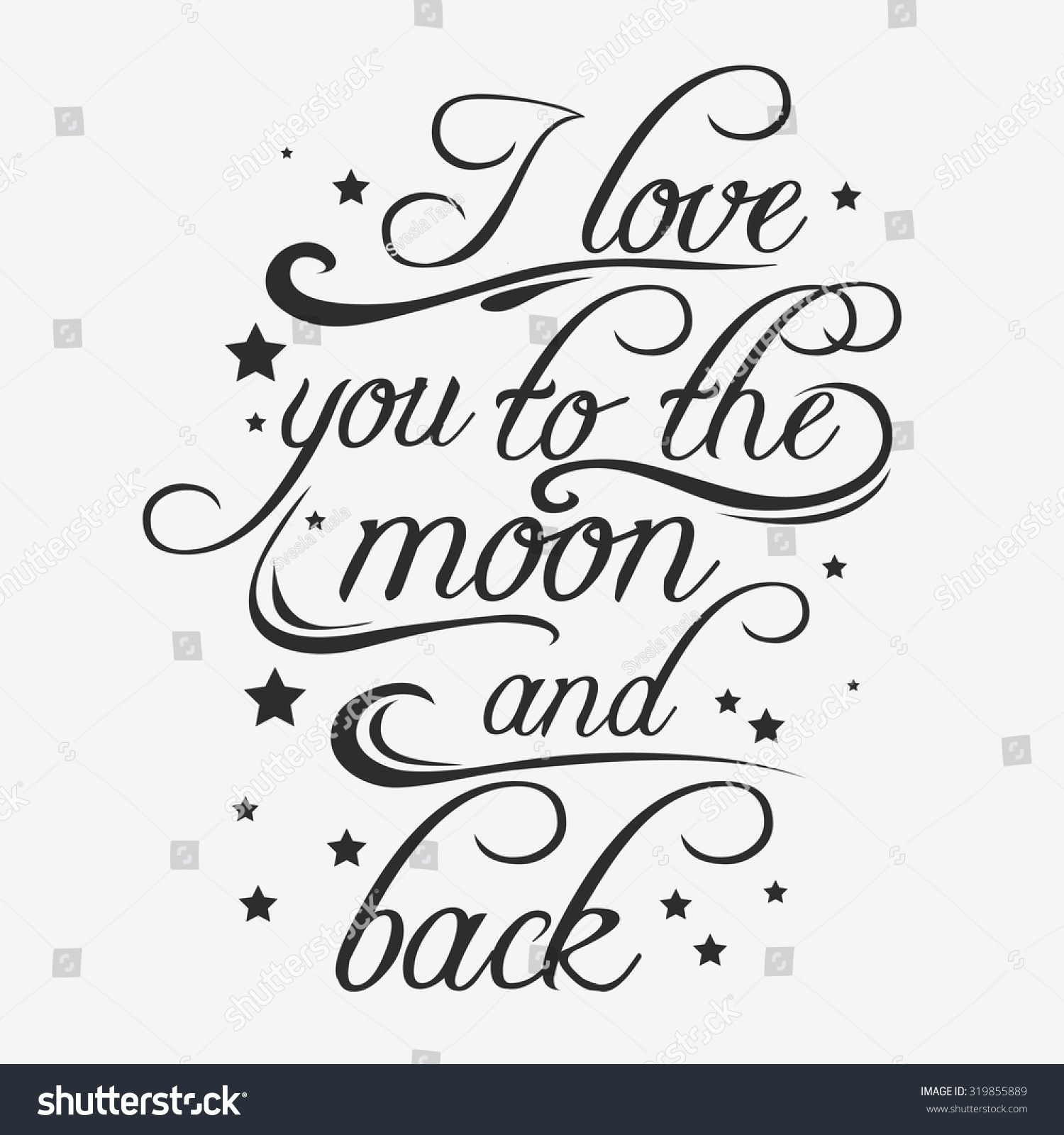 Typography Poster Romantic Quote Love You Stock Vector (Royalty Free ...