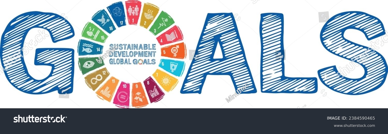 SVG of Typography sketch of Sustainable Development global goals. School Education concept. Sustainable Development for a better world. Vector illustration. svg