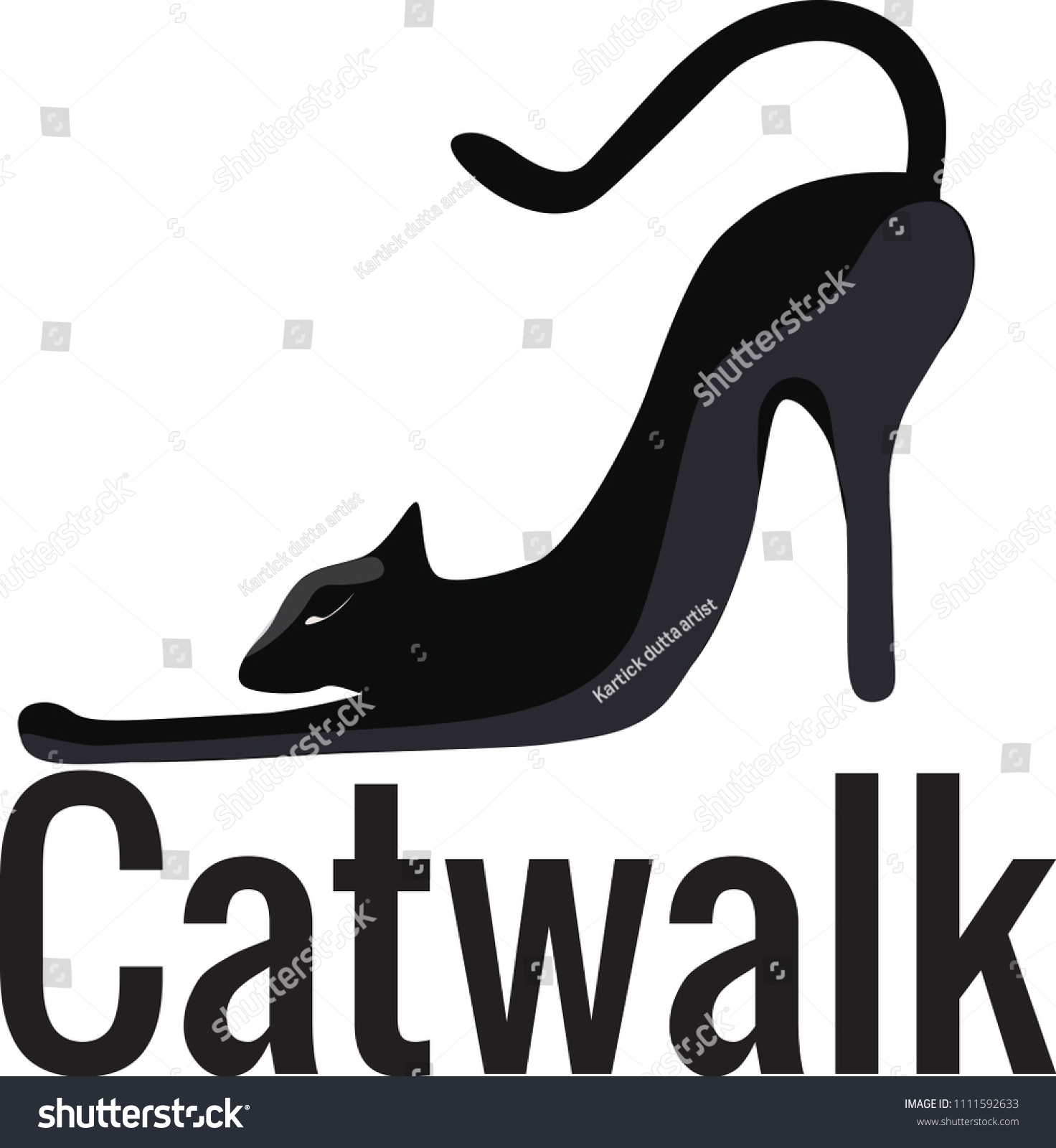 Typography Word Catwalk Logo Illustration Stock Vector (Royalty 1111592633