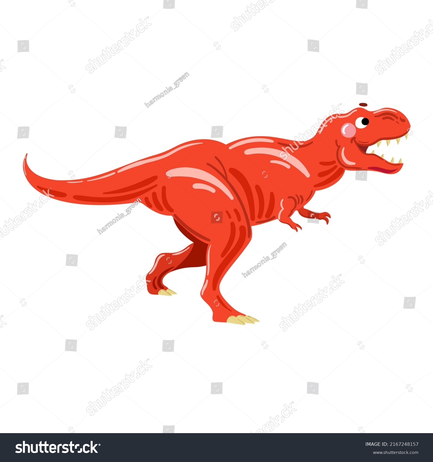 Tyrannosaurus Illustration Red Vector Trex Dinosaur Stock Vector 