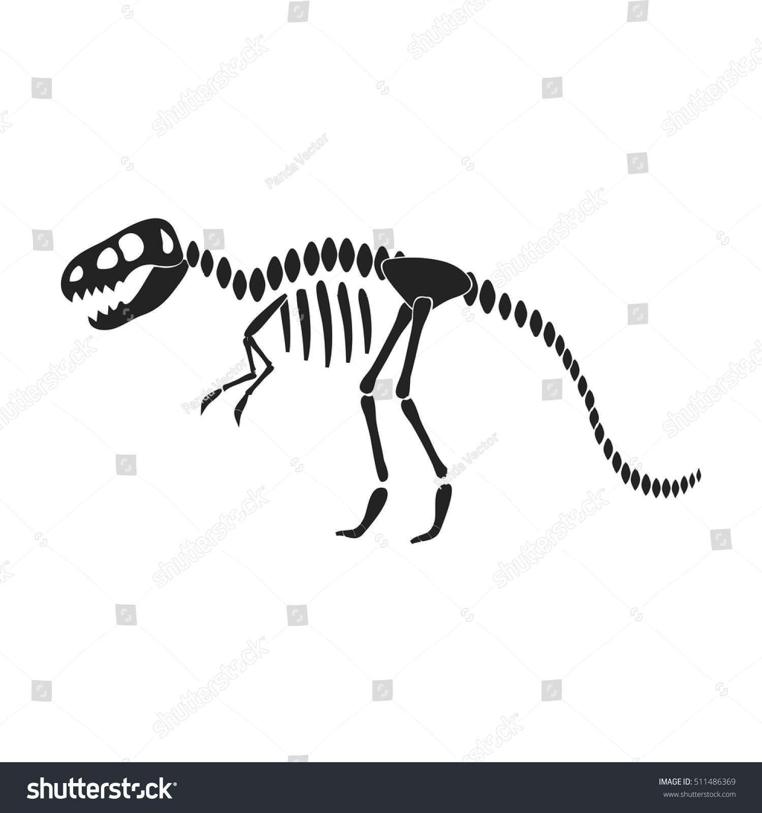 Tyrannosaurus Rex Icon Black Style Isolated Stock Vector 511486369 ...