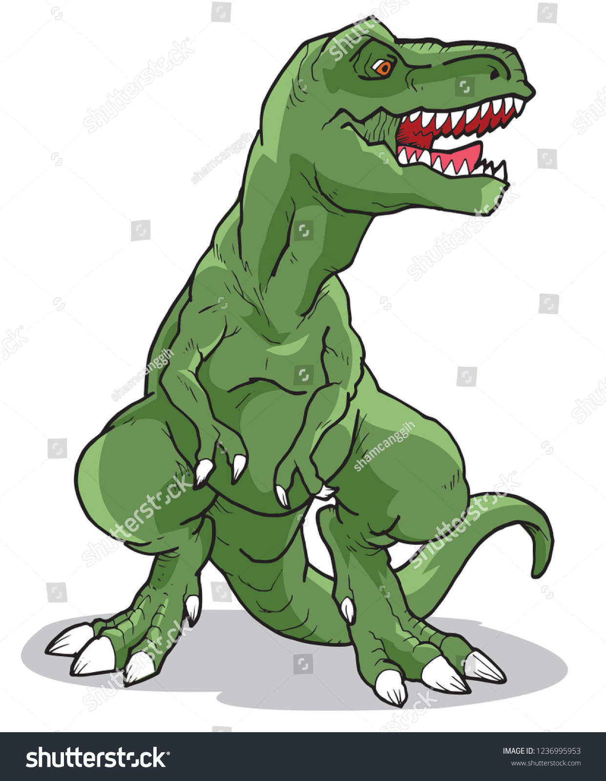 Tyrannosaurus Rex Vector Illustration Full Color Stock Vector (Royalty ...