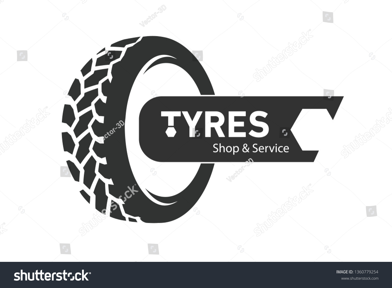 Tyre Shop Logo Design Tyre Business Stock Vector (Royalty Free) 1360779254