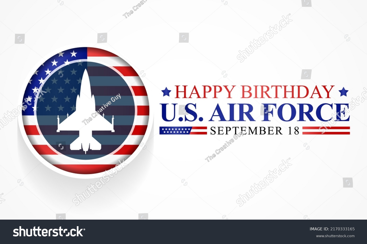Us Air Force Birthday Observed Every Stock Vector (Royalty Free