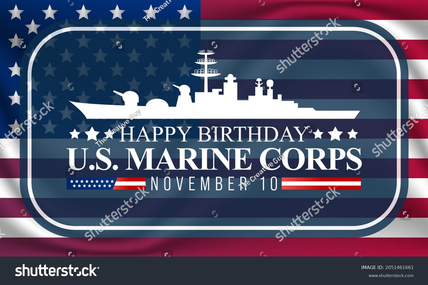 Vektor Stok Us Marine Corps Birthday Observed Every Tanpa Royalti