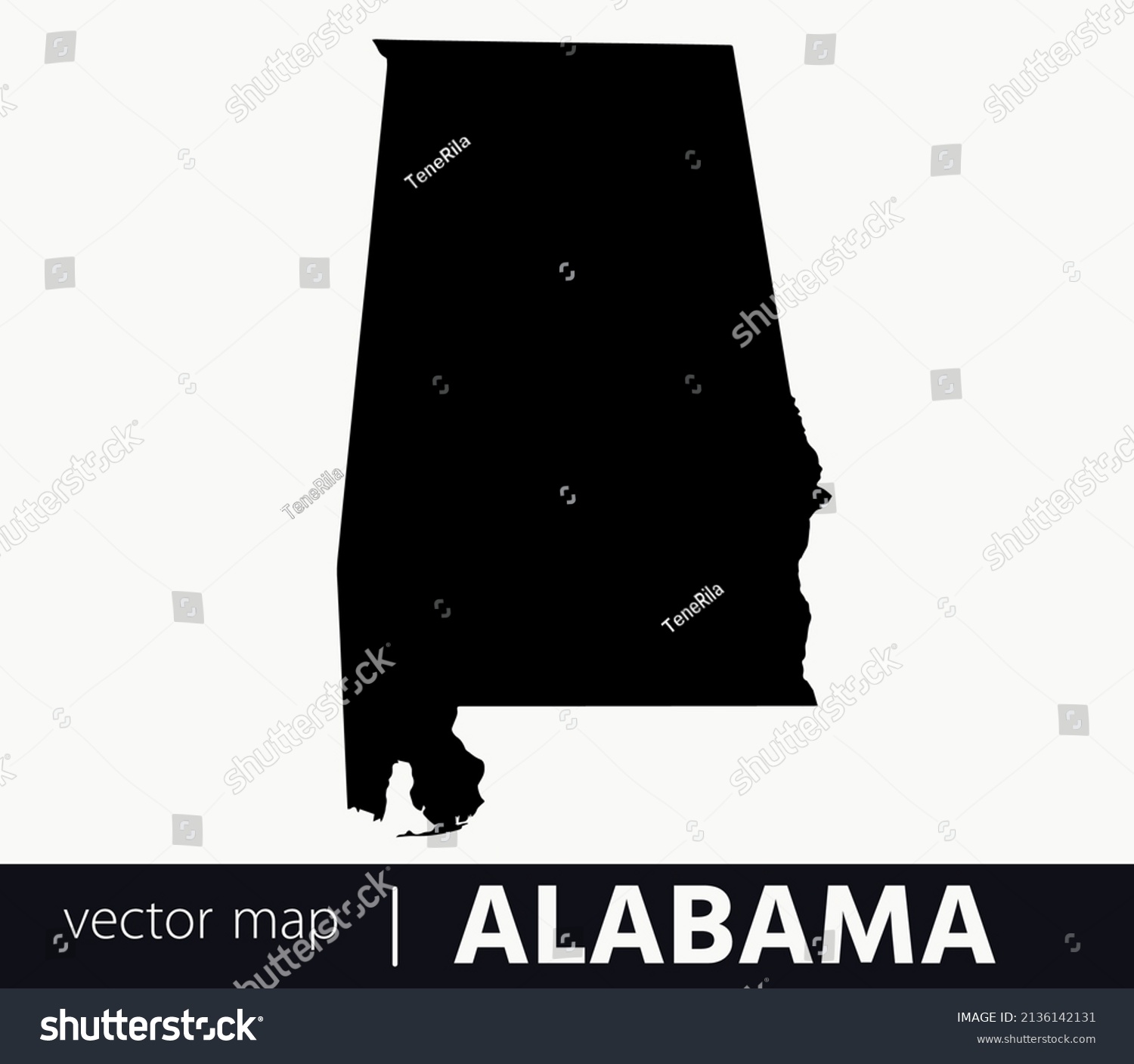 Us States Map State Alabama Vector Stock Vector Royalty Free 2136142131 Shutterstock 1076