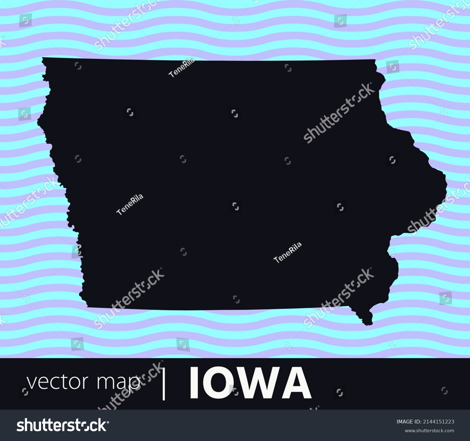 Us States Map State Iowa Vector Stock Vector (Royalty Free) 2144151223 ...