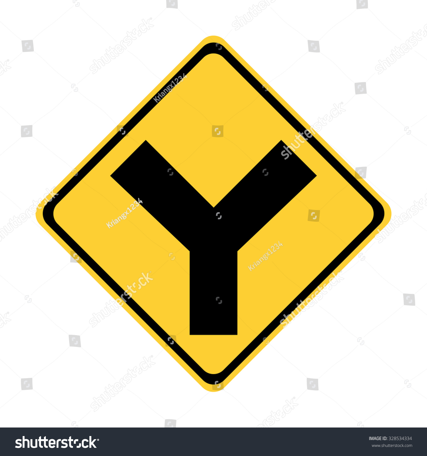 Us Y Intersection Sign Stock Vector (Royalty Free) 328534334