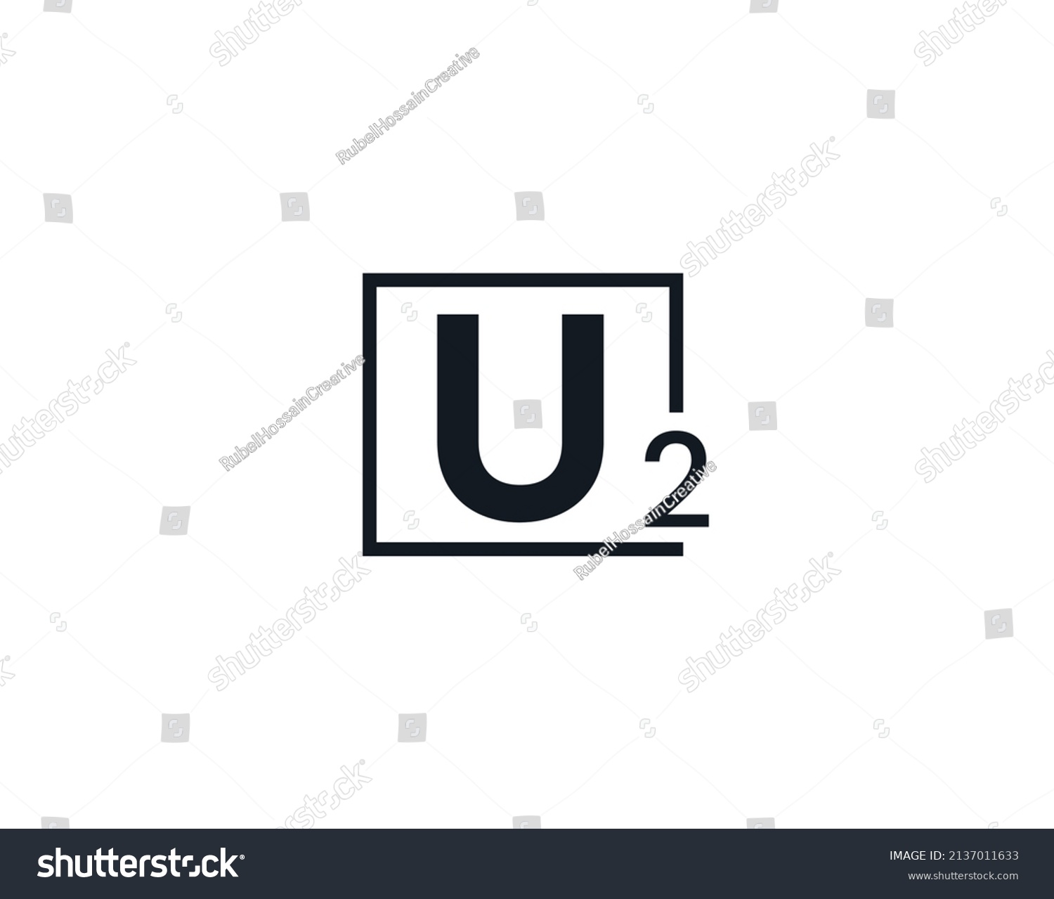 SVG of U2, 2U Initial letter logo svg