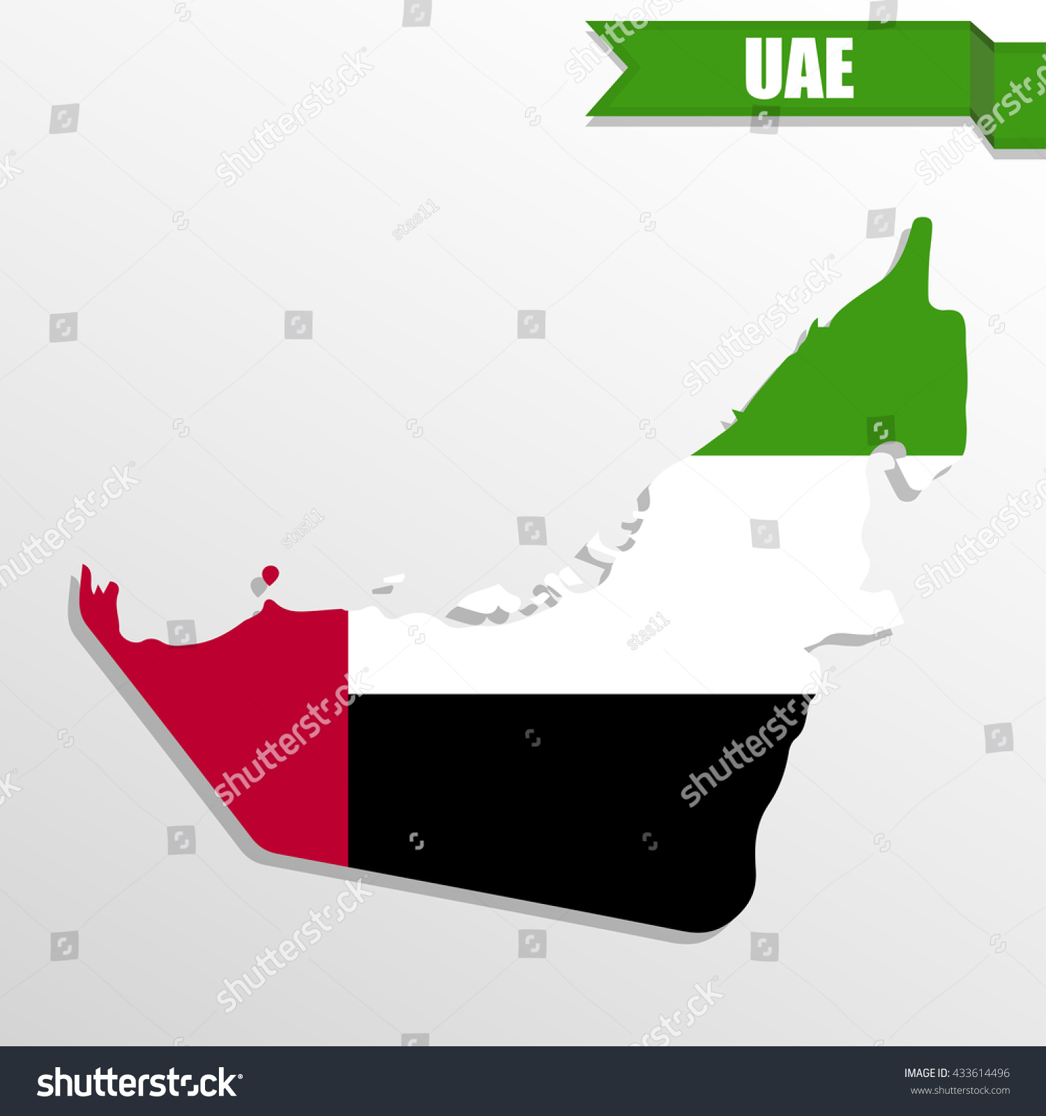 Uae Map Flag Inside Ribbon Stock Vector (royalty Free) 433614496 