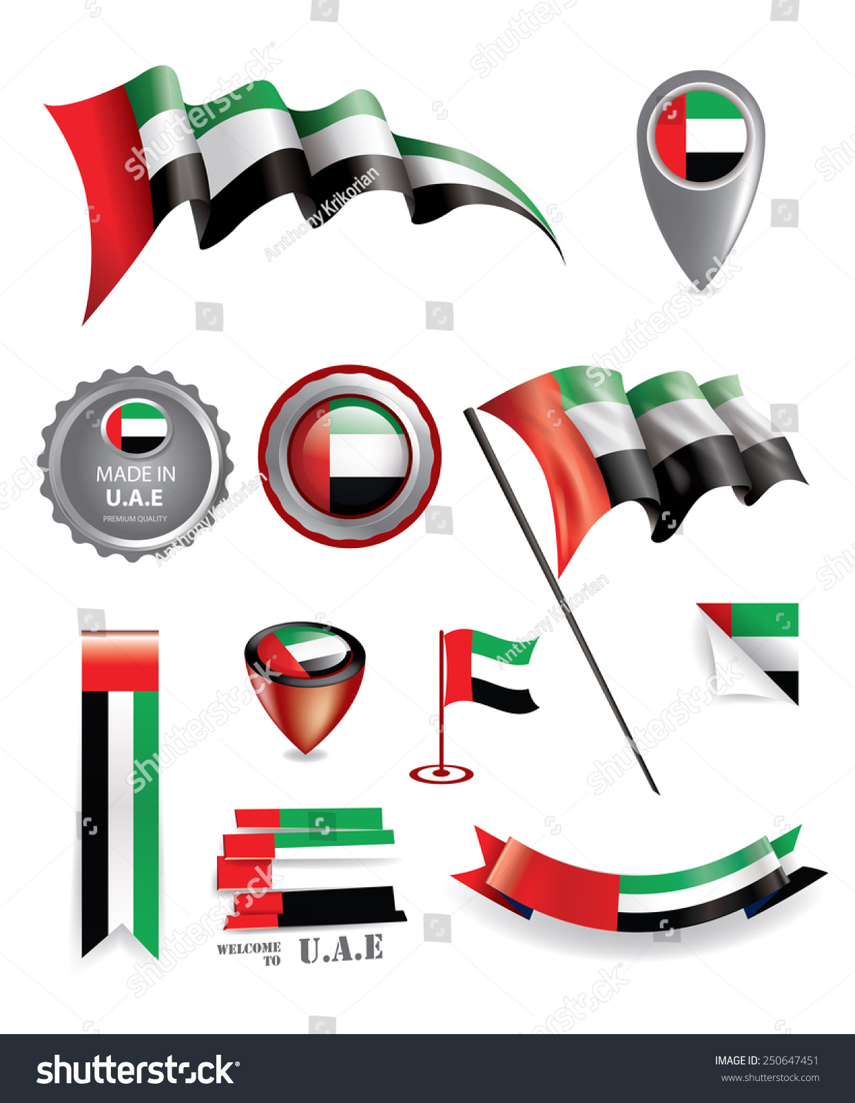 Download Uae Vector Flag Made United Arab Stock Vector 250647451 ...