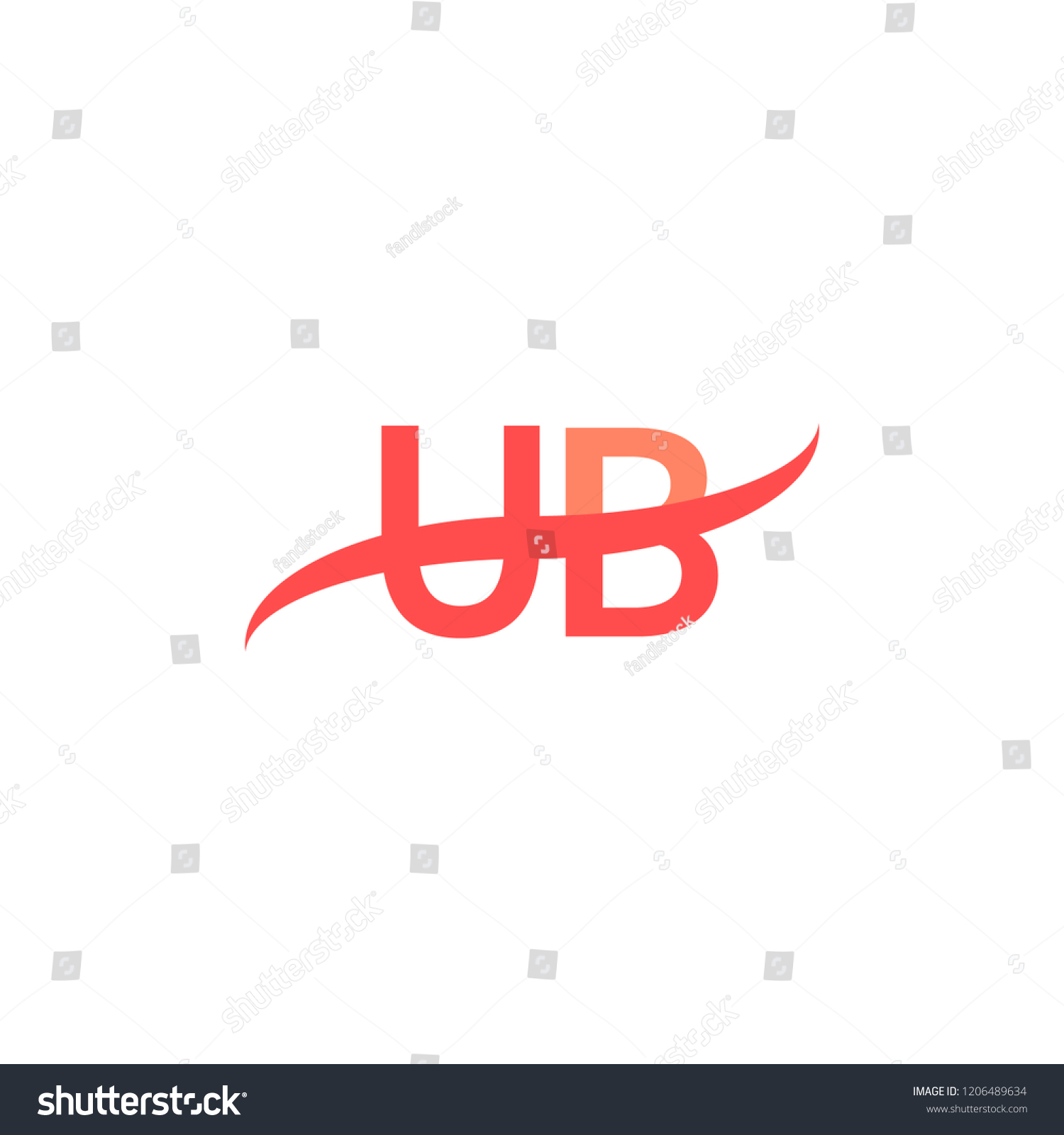 Ub Initial Letters Logo Design Swoosh Stock Vector (Royalty Free ...