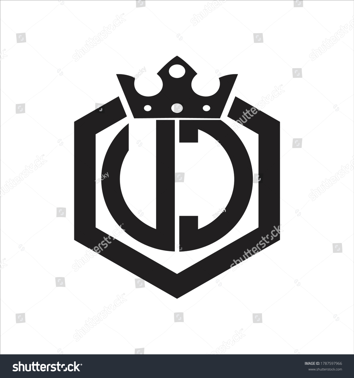 Uc Logo Monogram Rounded By Hexagon Stock Vector (Royalty Free ...