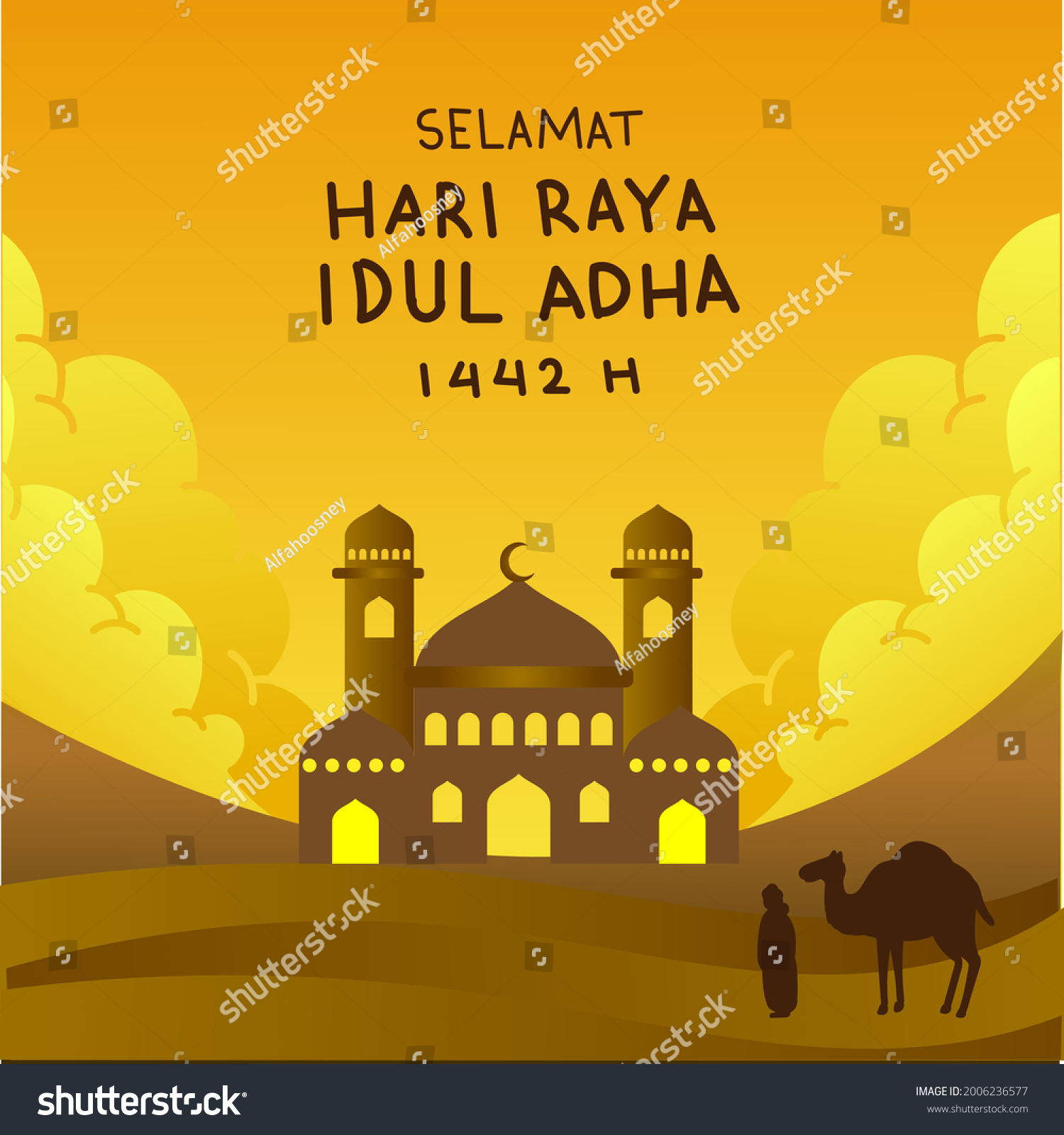 Ucapan Selamat Idul Adha Vector Illustration Stock Vector (Royalty Free