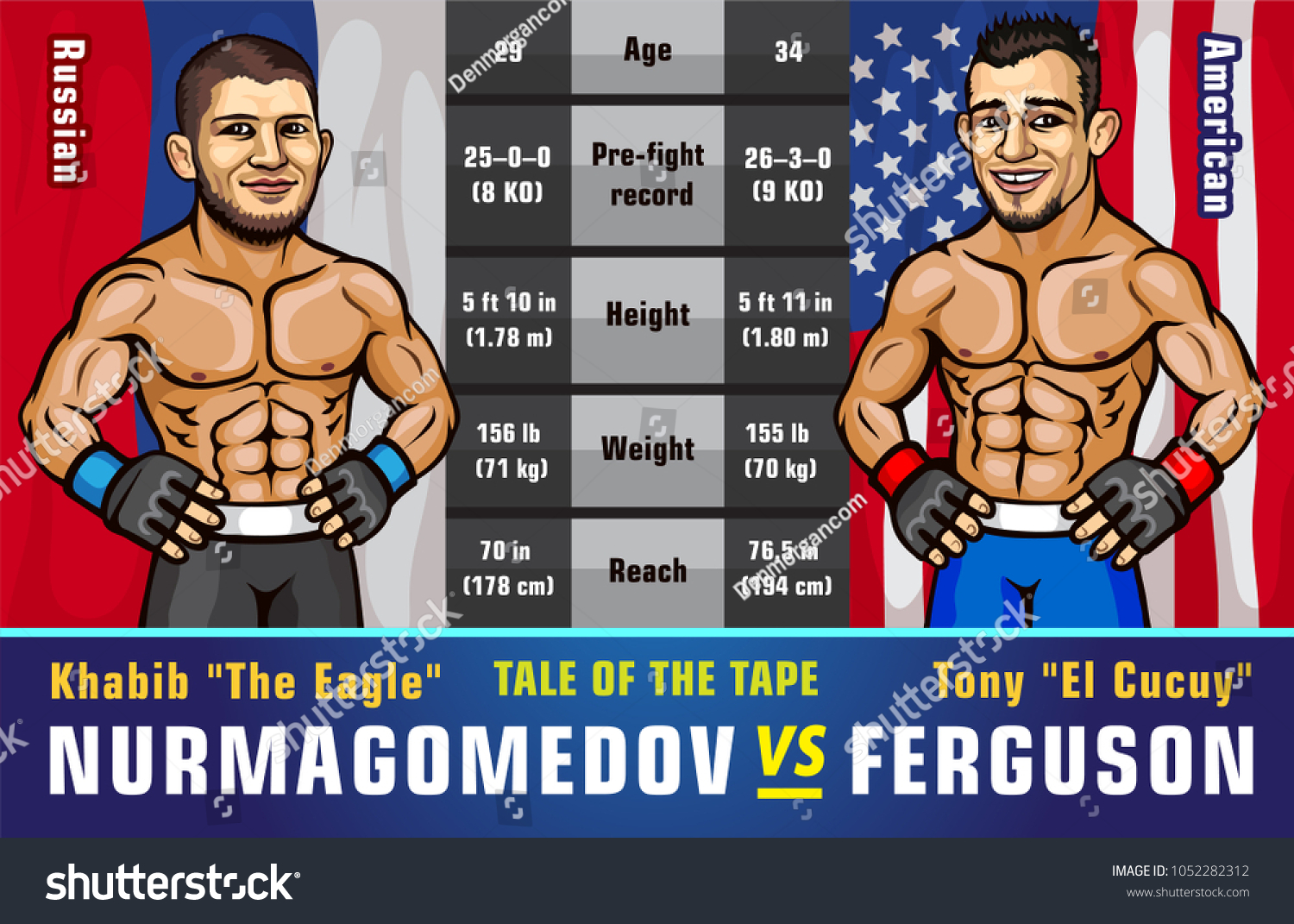 Ufc 223 Khabib Nurmagomedov Versus Tony Stock Vector Royalty Free 1052282312