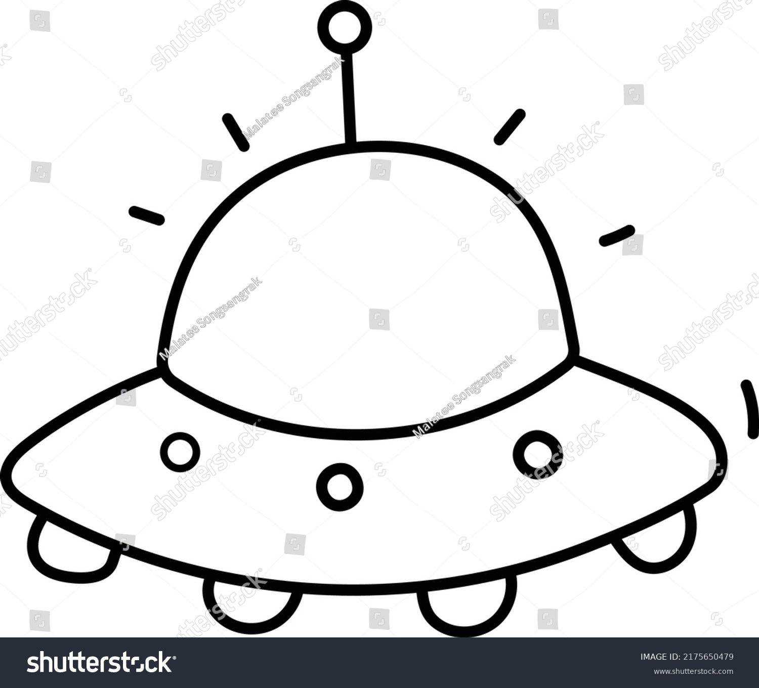SVG of UFO Line Art Illustration | SVG svg