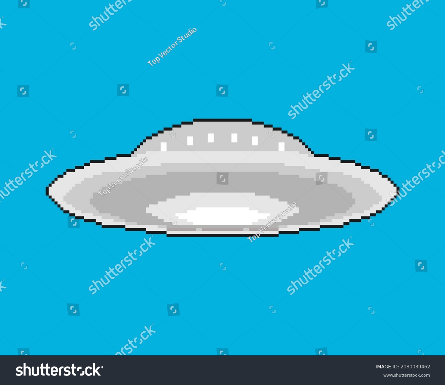 Ufo Pixel Art Pixelated Flying Saucer Stock Vector (Royalty Free ...