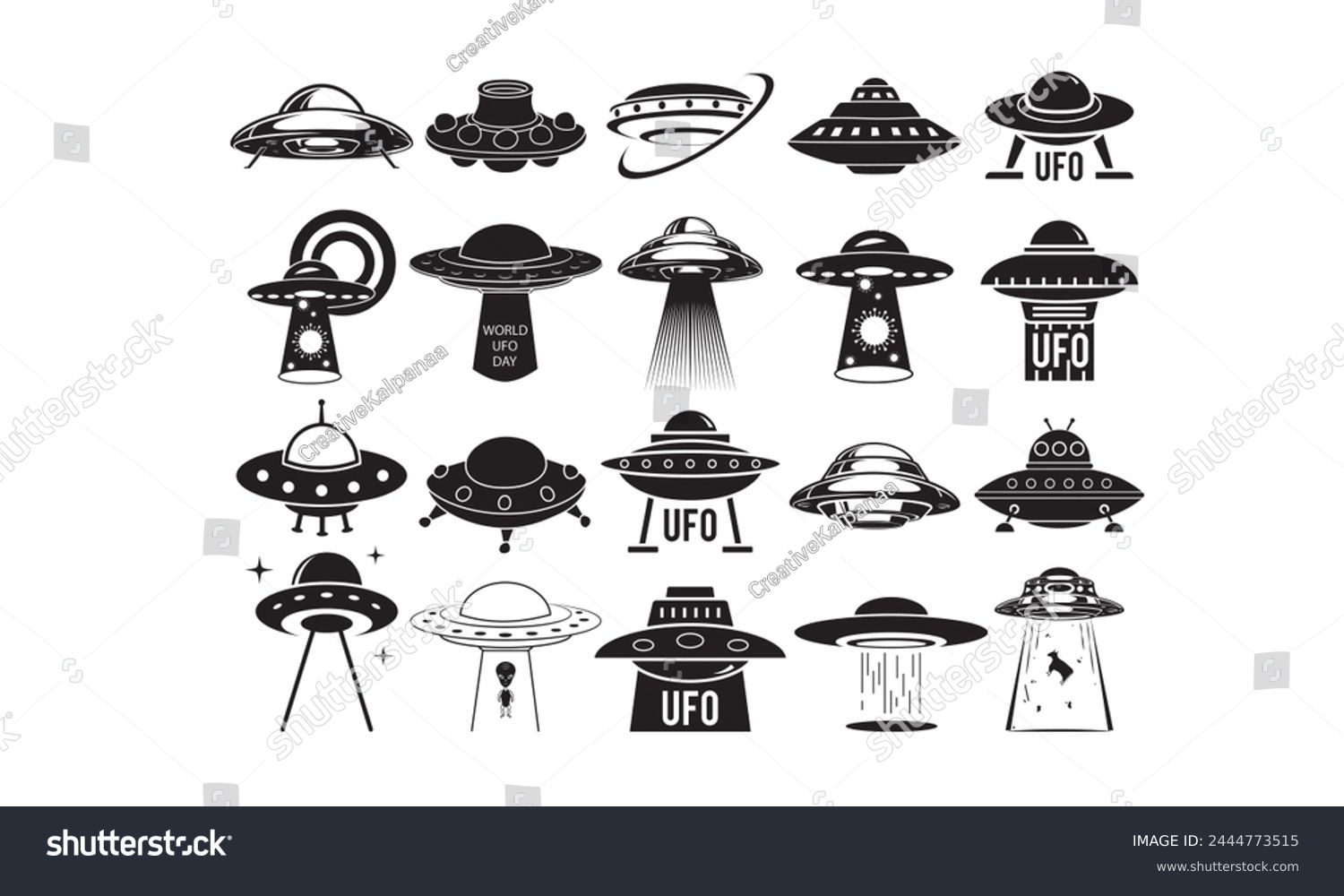 SVG of UFO SVG,, Silhouette, Cut File, cutting files, printable design, Clipart, svg