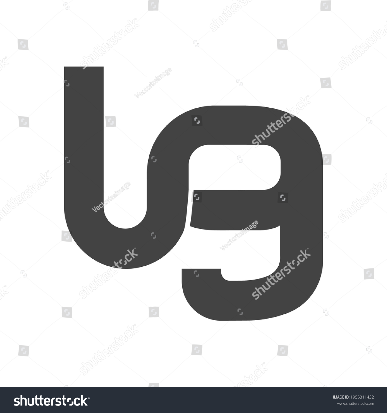 Ug Monogram Logo Curved Side Design Stock Vector (Royalty Free ...