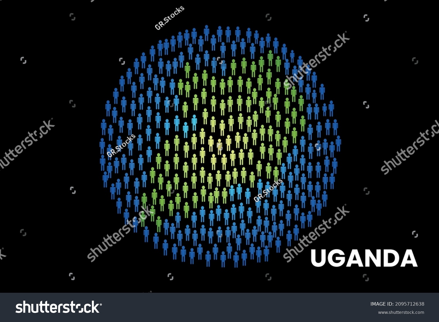 Uganda Population People Map Globe Vector Stock Vector (Royalty Free