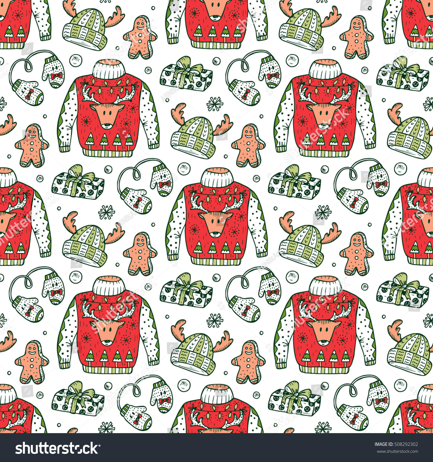 Ugly Christmas Sweater Party Vector Xmas Stock Vector 508292302 ...