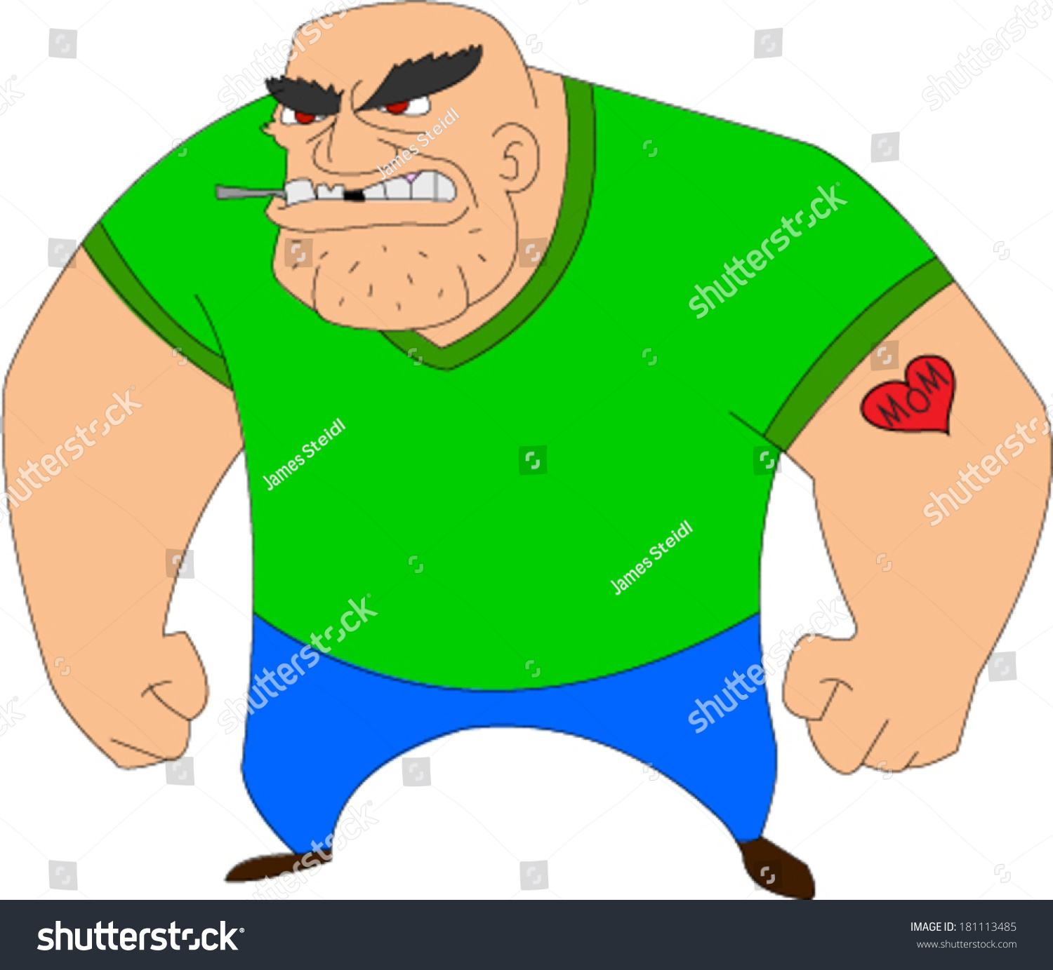 Ugly Musclebound Brute Mom Tattoo On Stock Vector 181113485 - Shutterstock