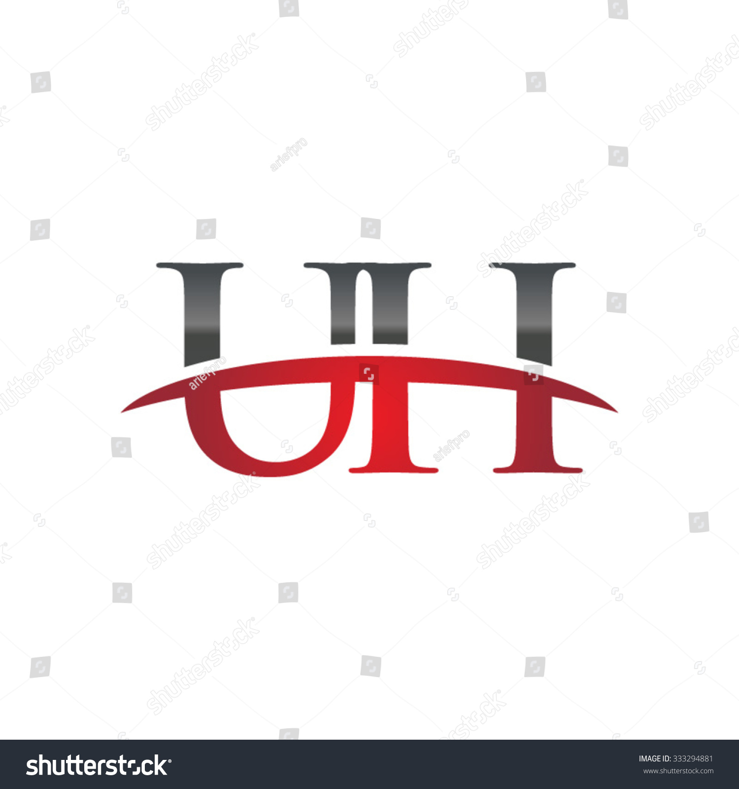 Uh Initial Company Red Swoosh Logo Stock Vector 333294881 - Shutterstock