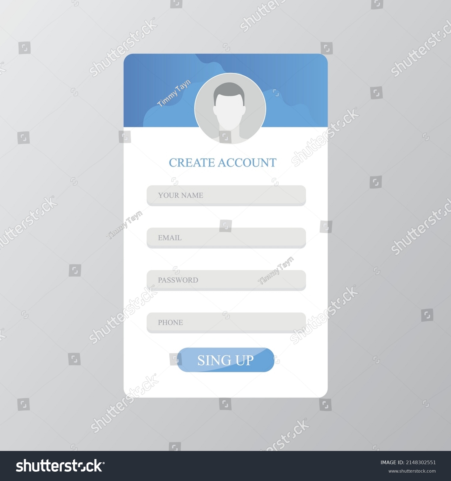 Ui Design Account Authorization Register Interface Stock Vector ...