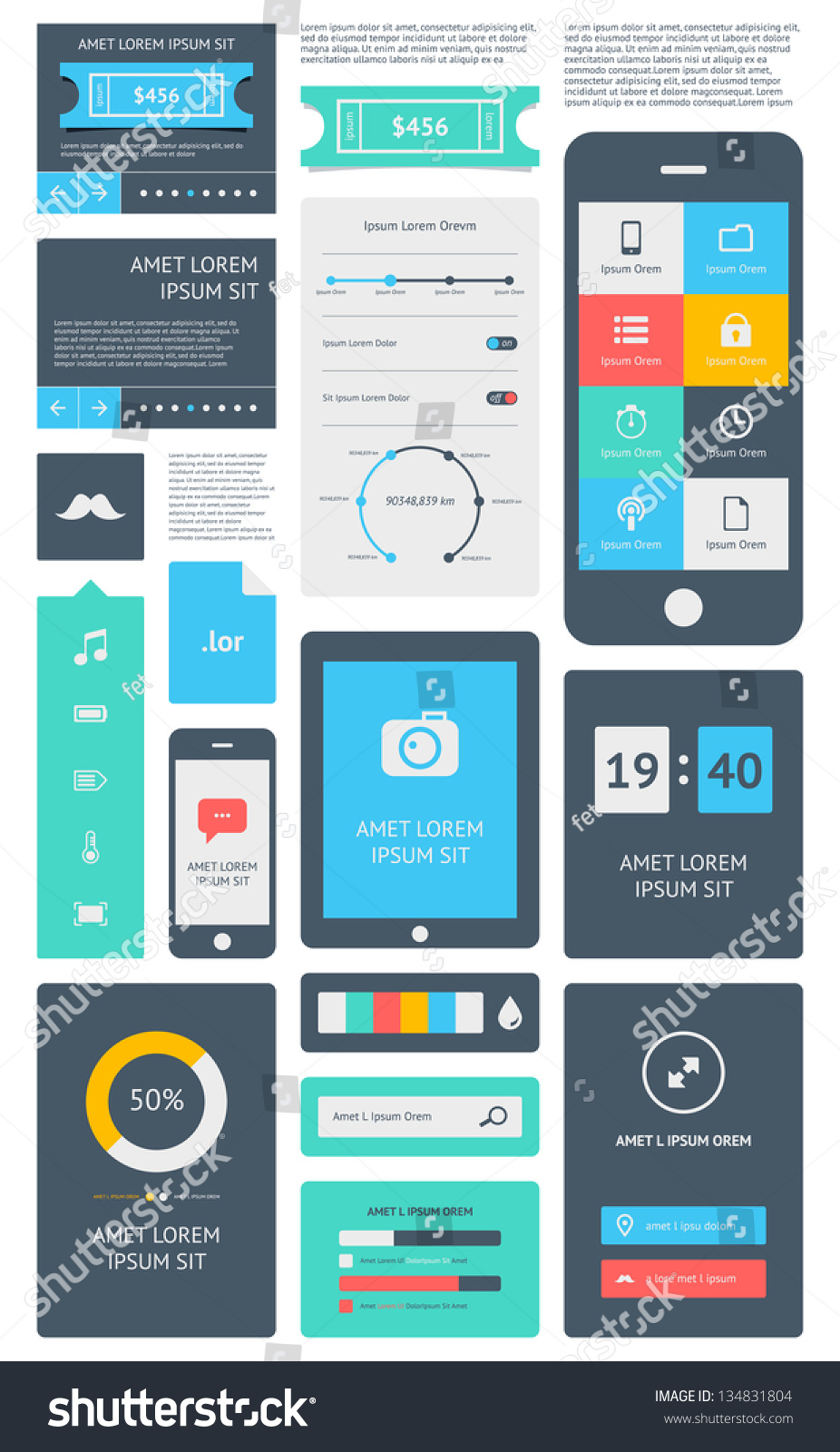 Ui Is A Set Of Beautiful Components Featuring The Flat Design Trend ...