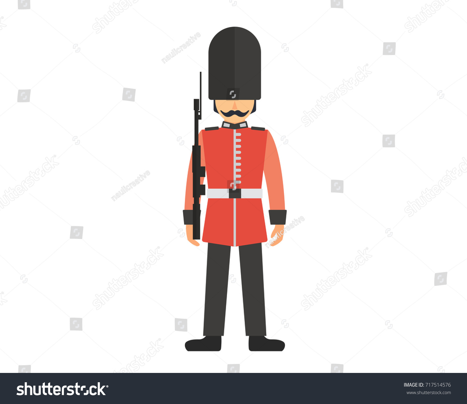 SVG of UK Buckingham Palace Queen Guard In Uniform Illustration svg
