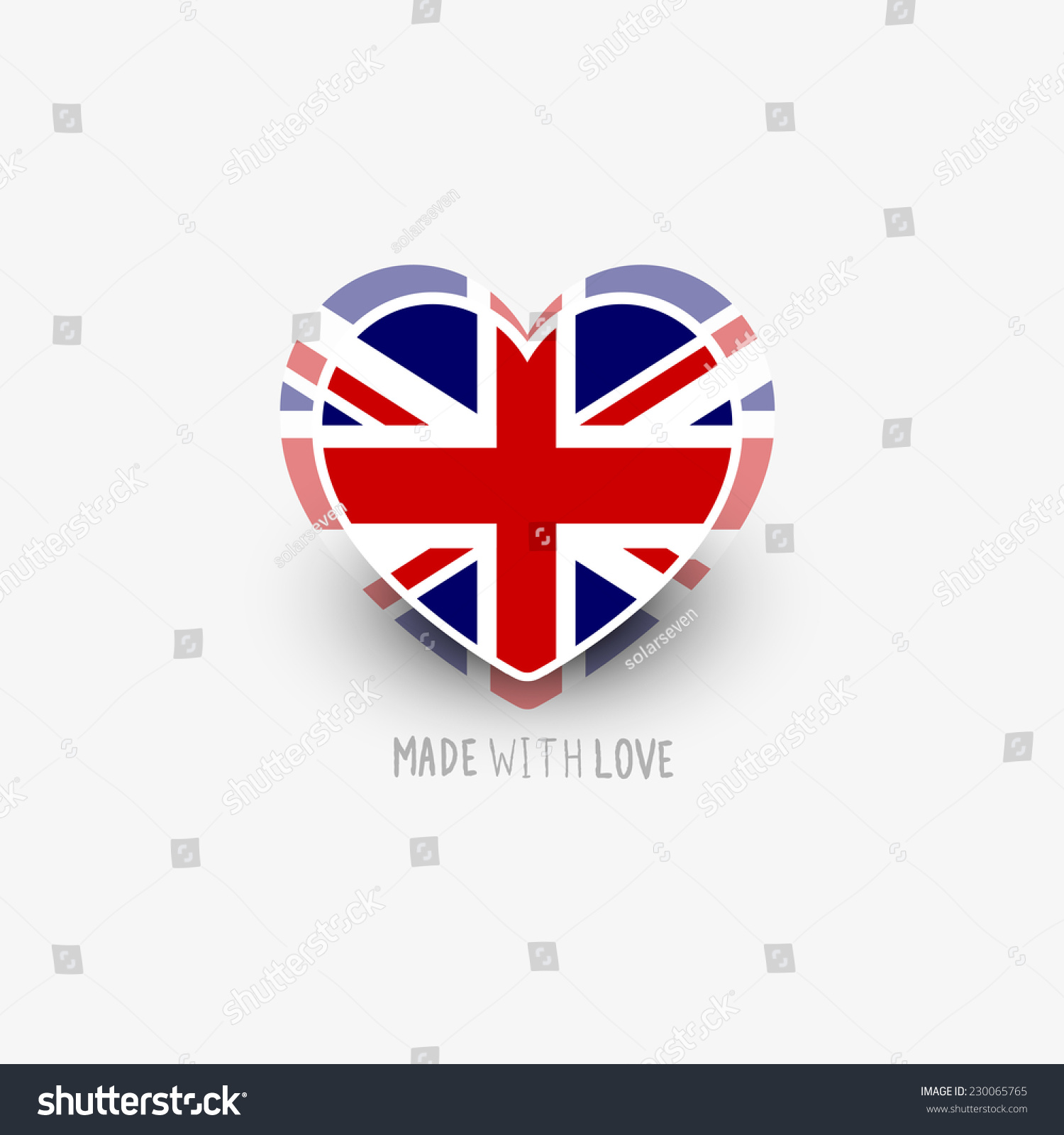 SVG of UK Flag Heart Shape Vector.  svg