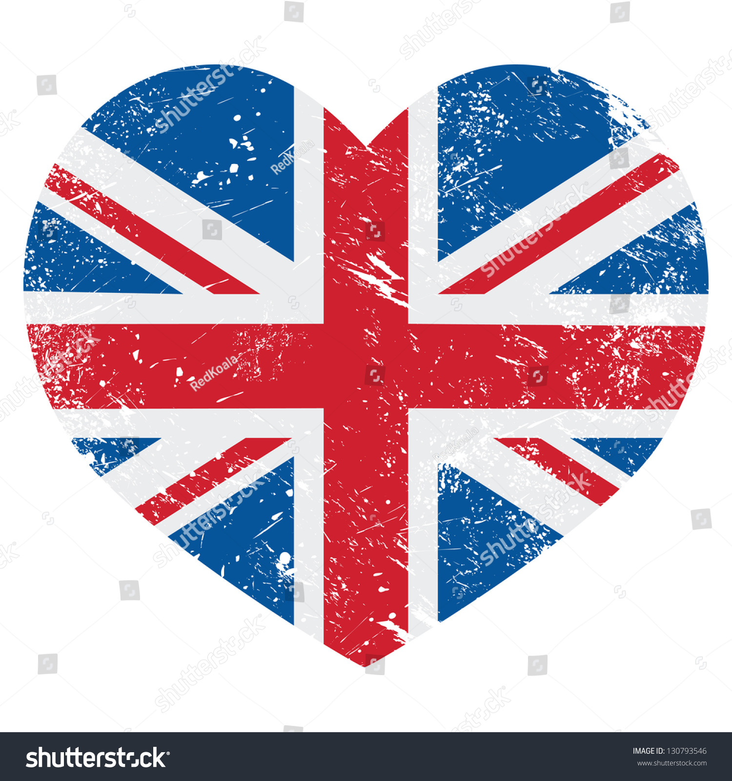 SVG of UK Great Britain retro heart flag - vector svg