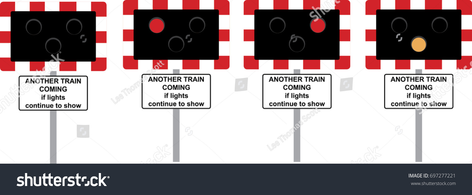 Uk Level Crossing Sign Signal Another Stock Vector Royalty Free