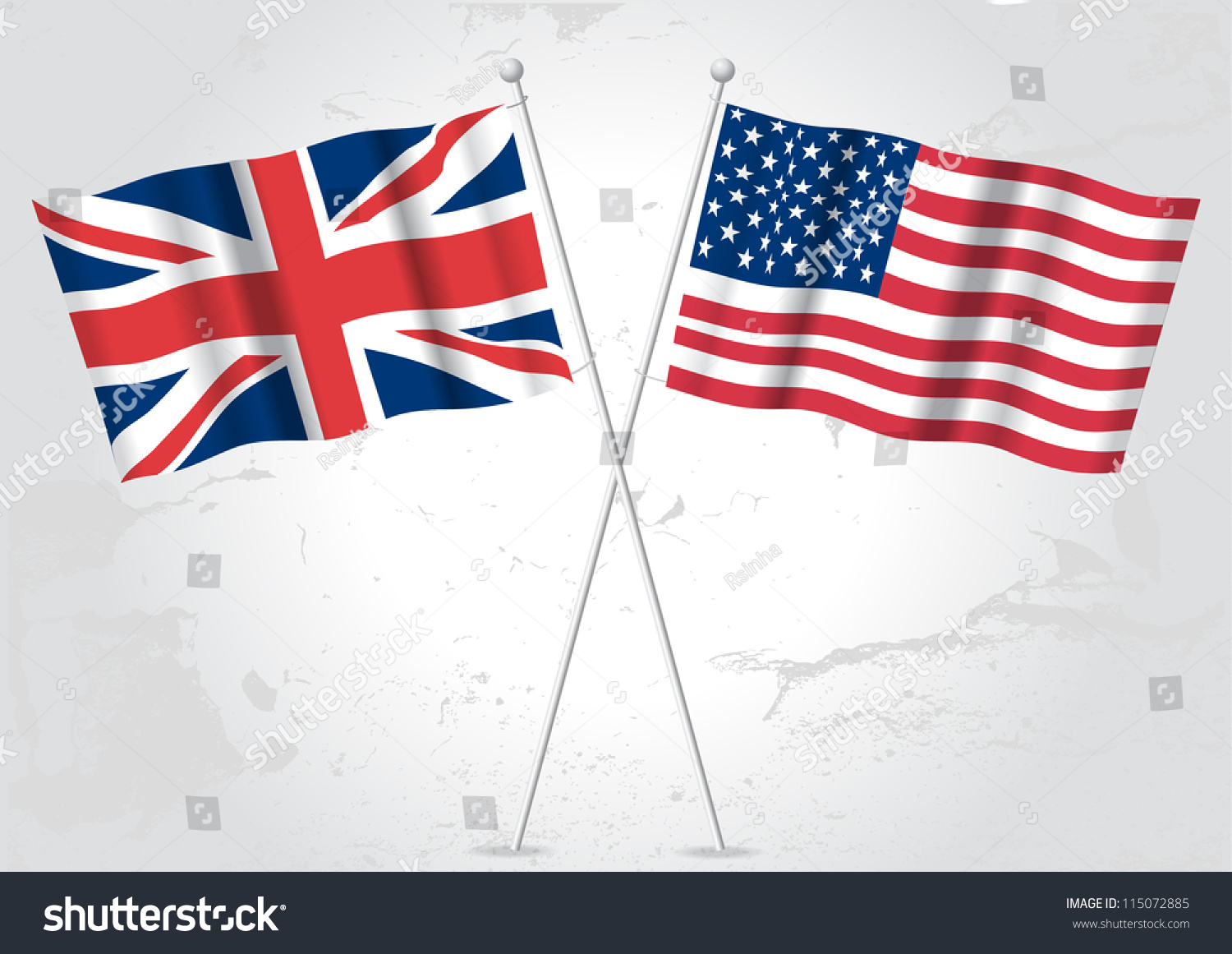 SVG of UK United kingdom and USA American flags. svg
