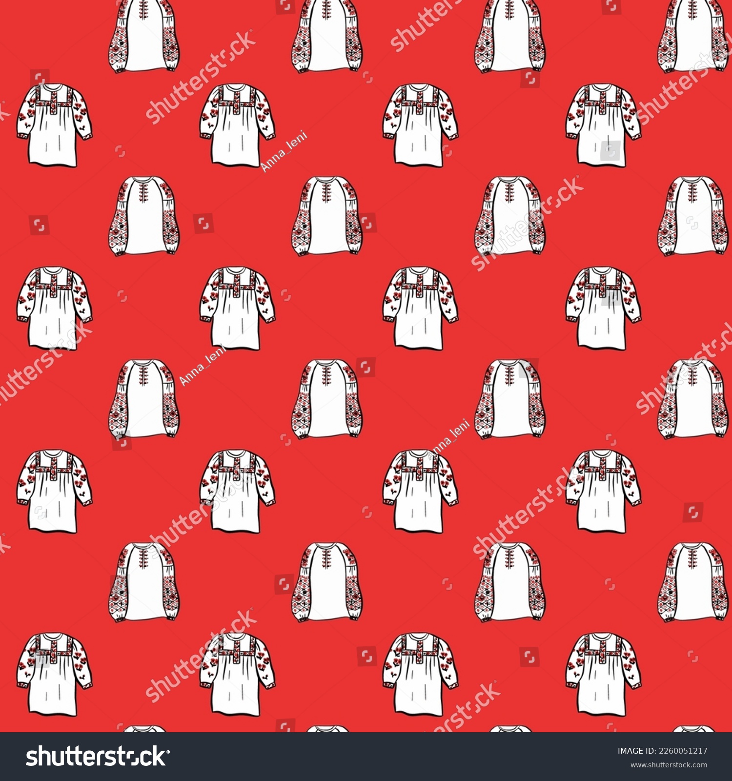 SVG of Ukraine Embroidery Shirt Seamless Pattern. Vector Illustration of Sketch Doodle Hand drawn Ukrainian Cultural Clothes. svg