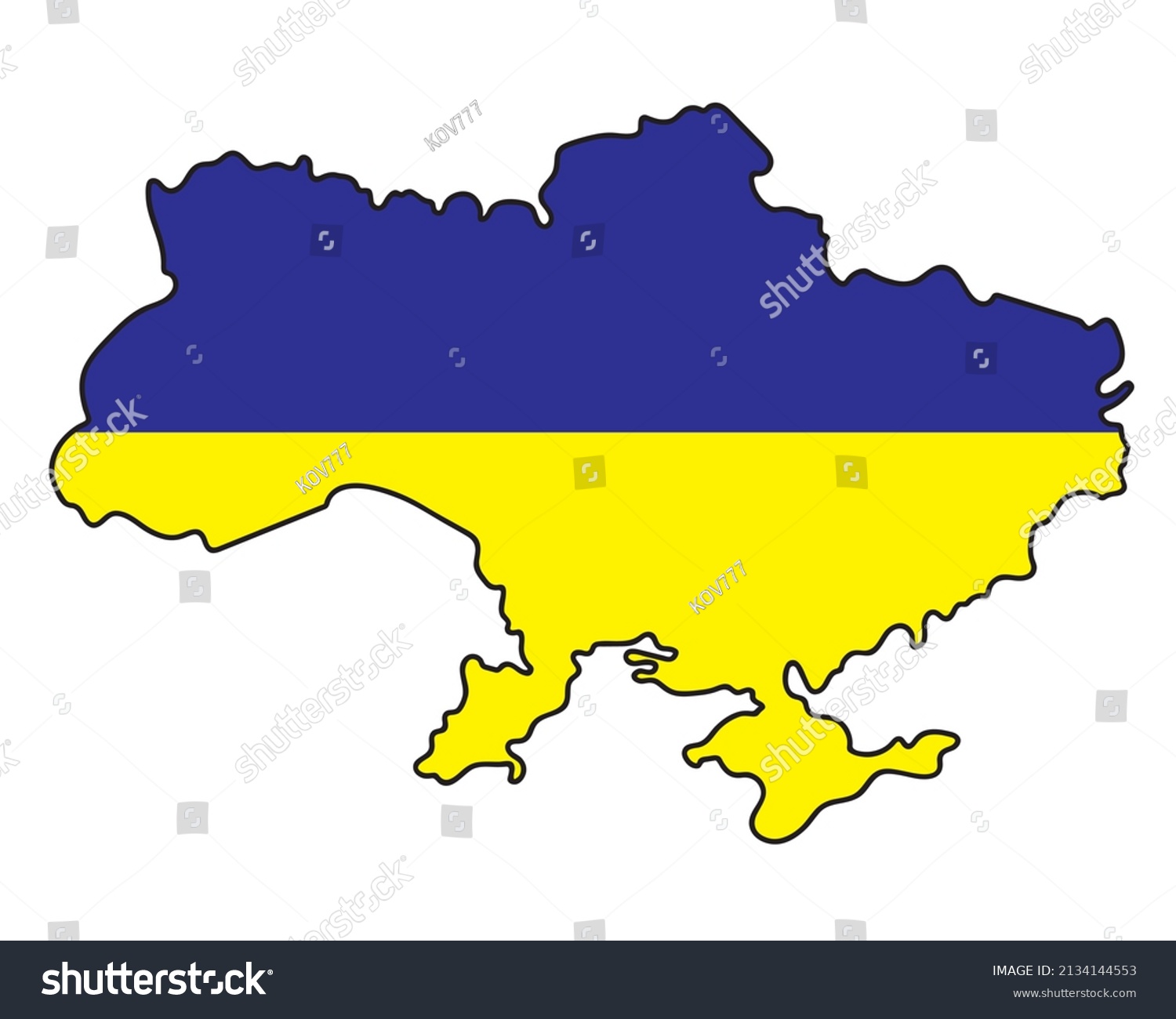 Ukraine Map Silhouette On White Background Stock Vector (Royalty Free ...