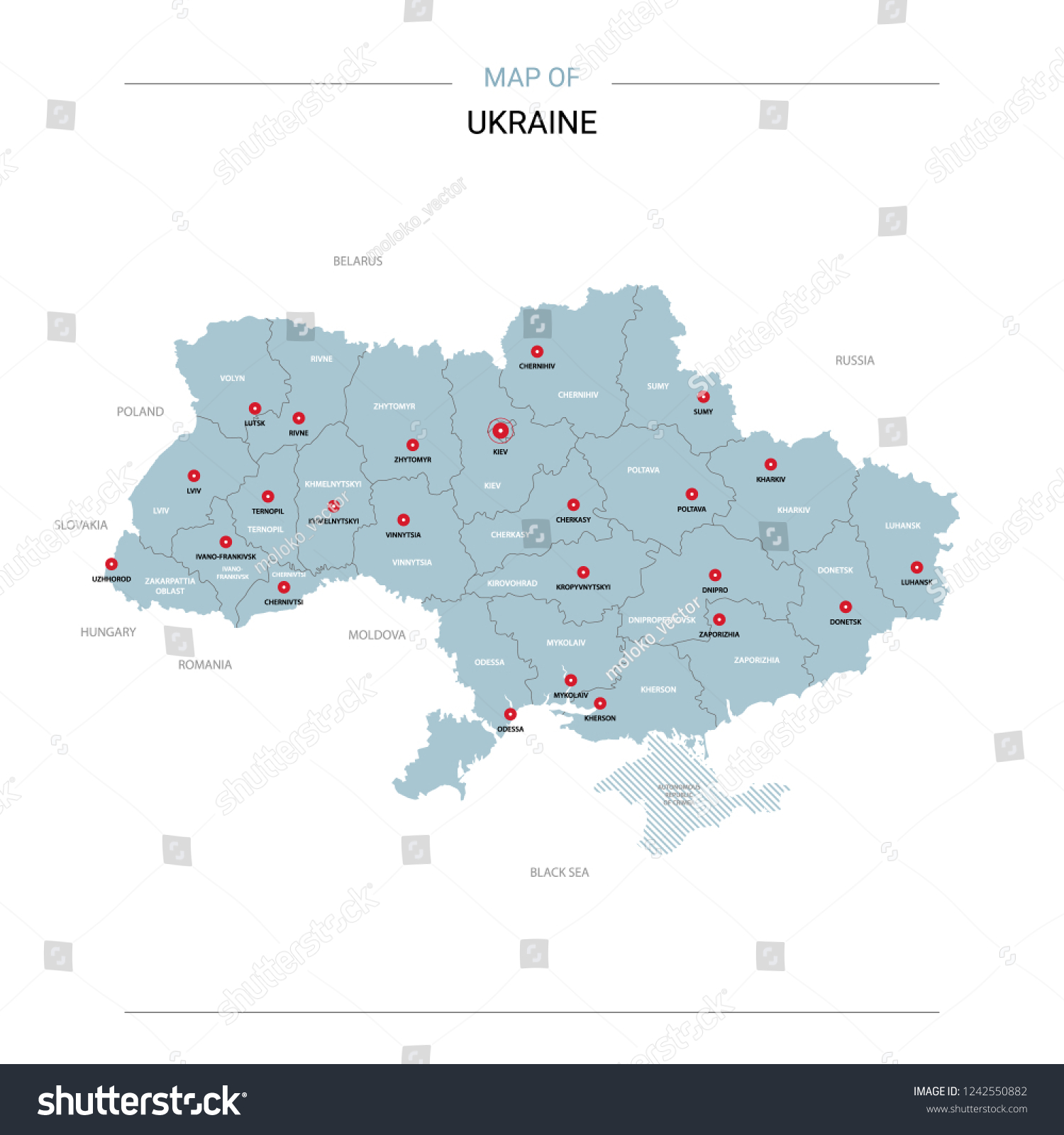 Ukraine Vector Map Editable Template Regions Vector De Stock Libre De