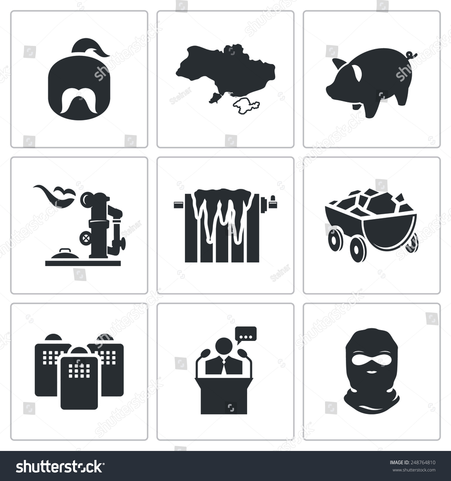 SVG of Ukraines energy problems Vector Icons Set svg