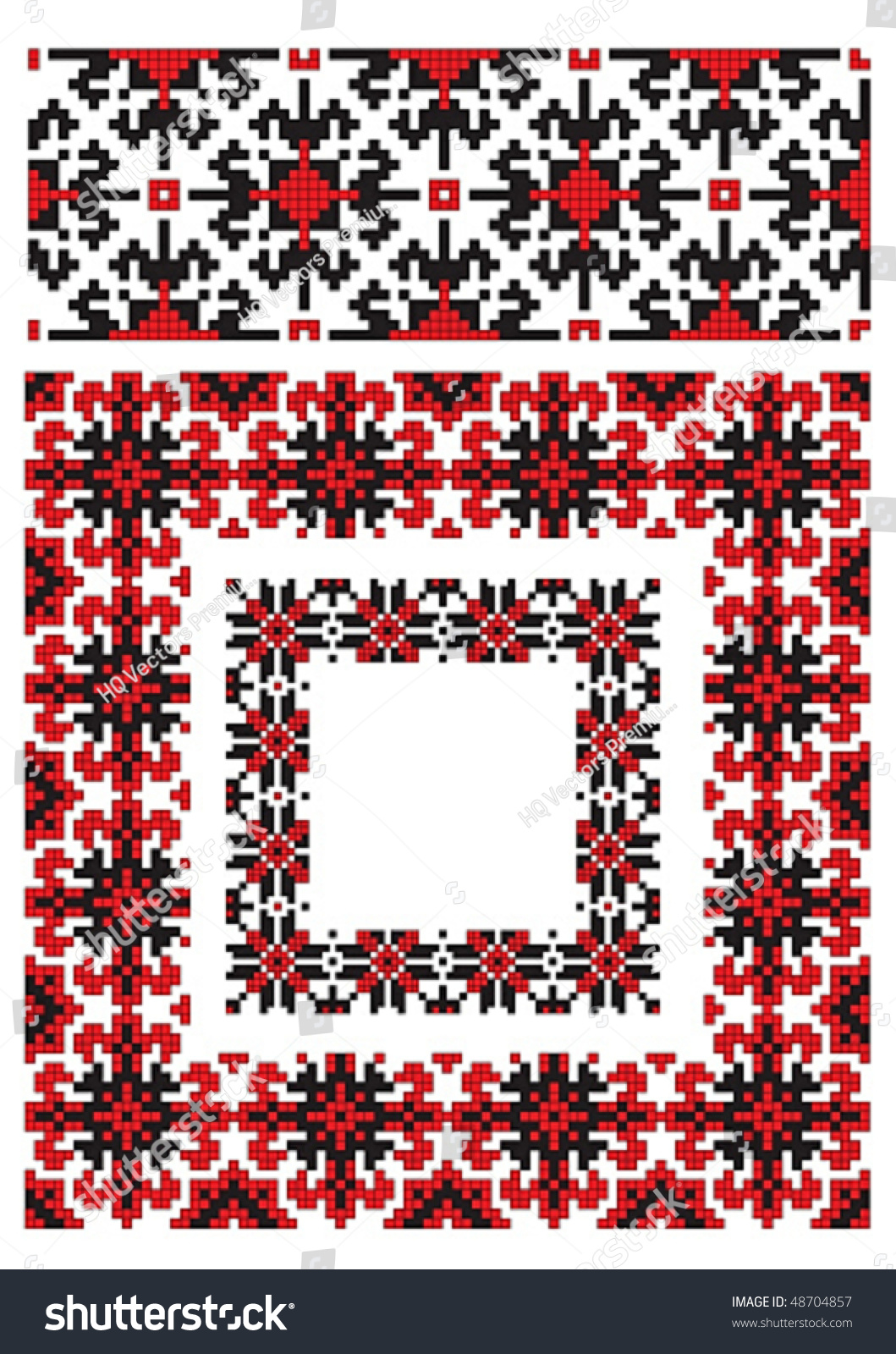 Ukrainian Embroidery Frames Stock Vector Illustration 48704857 ...