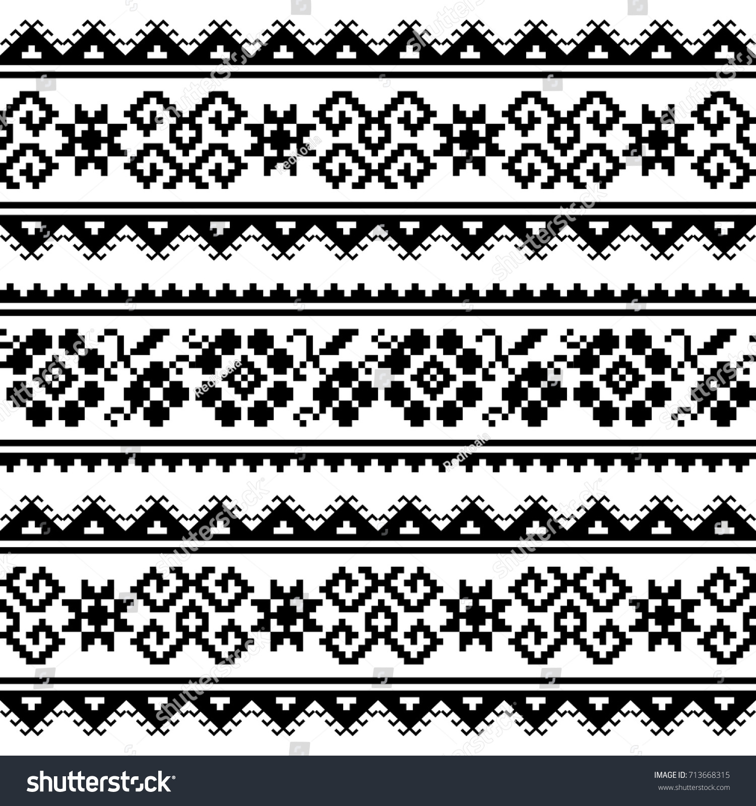 Ukrainian Belarusian Folk Art Embroidery Pattern Stock Vector (Royalty ...