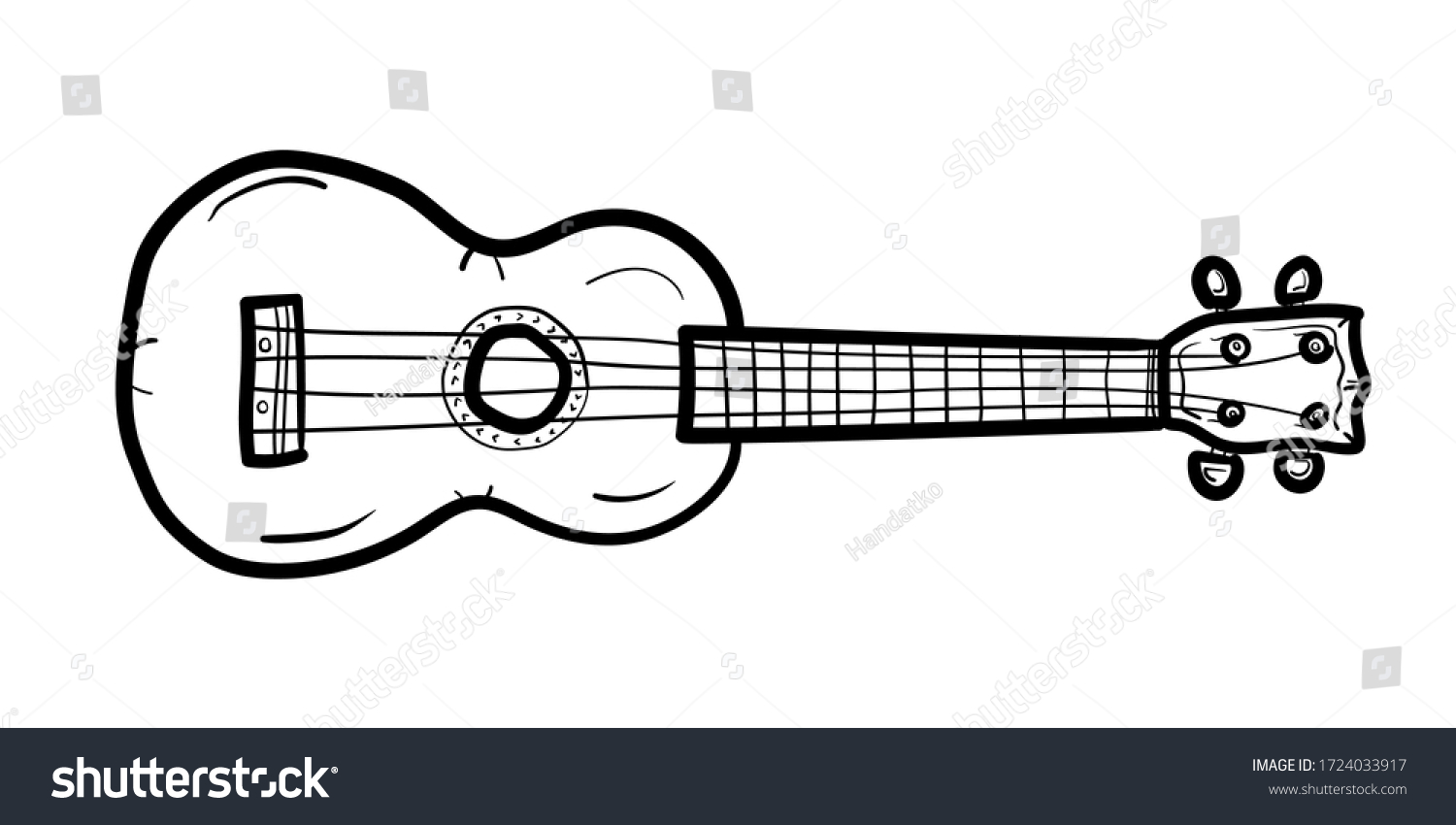 Ukulele Bass Guitar Outline Vector Illustration: เวกเตอร์สต็อก (ปลอดค่า