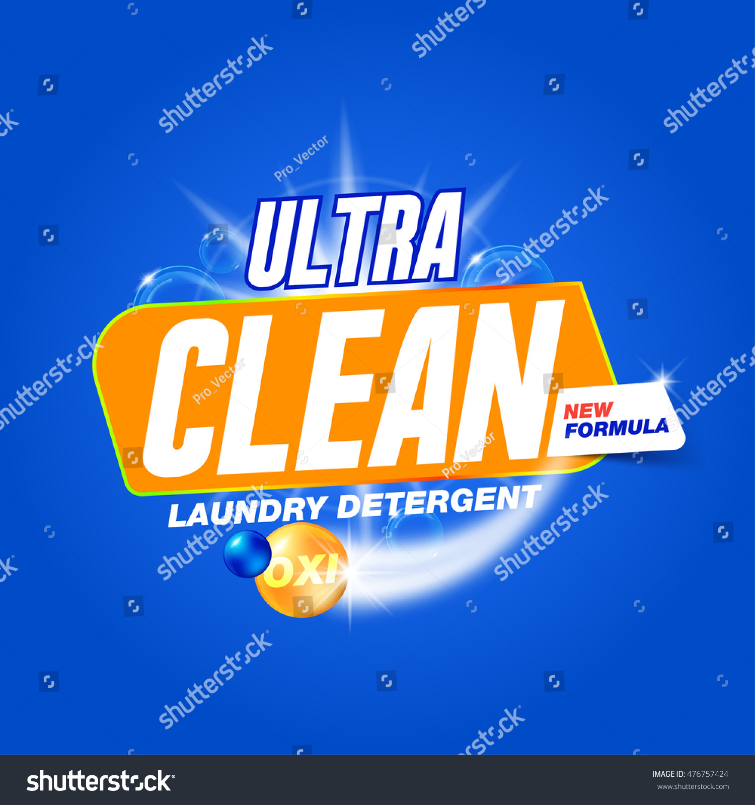 Ultra Clean. Template For Laundry Detergent. Package Design For Washing ...