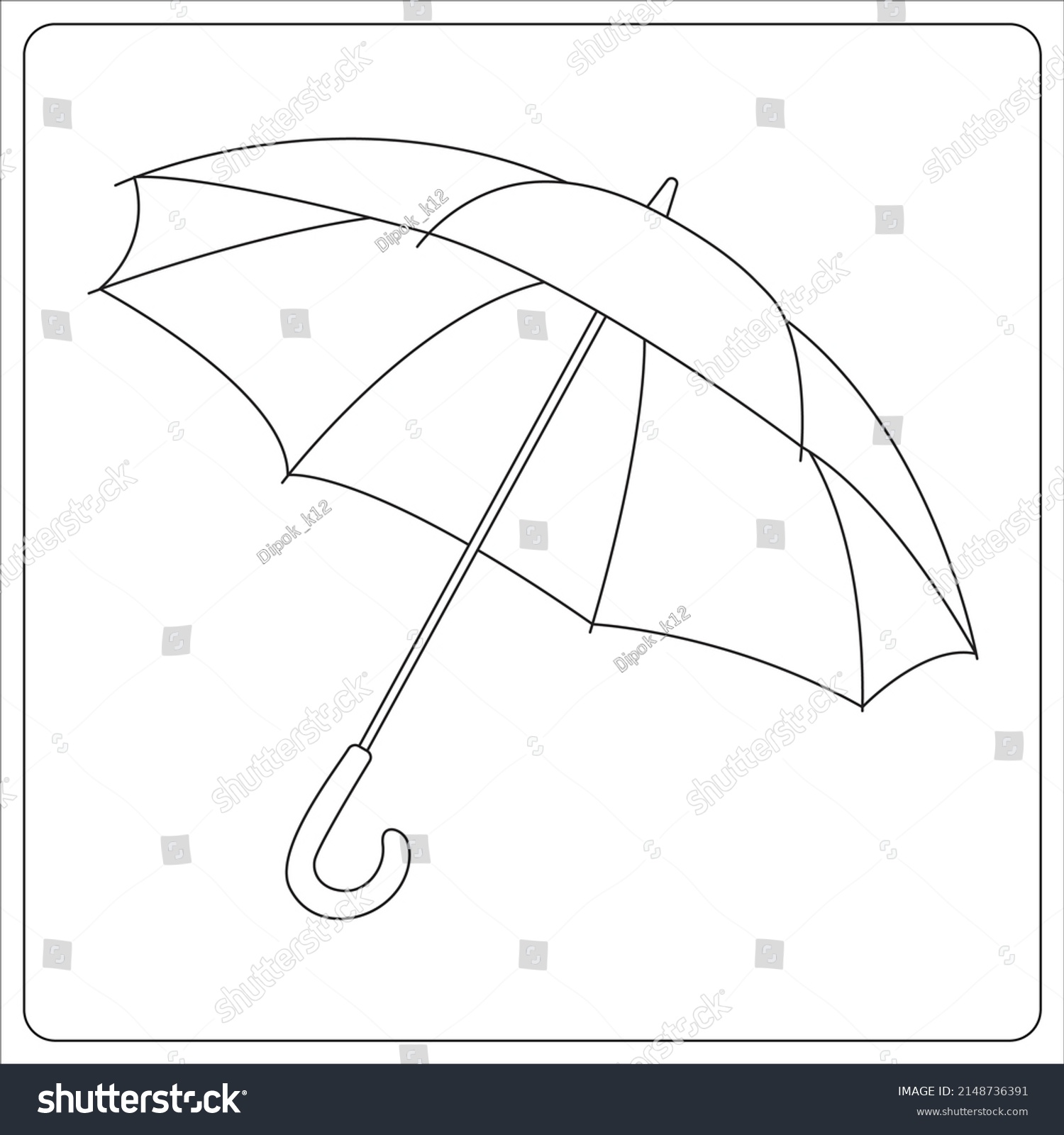 Umbrala Coloring Book Page Children Adult Stock Vector (Royalty Free ...