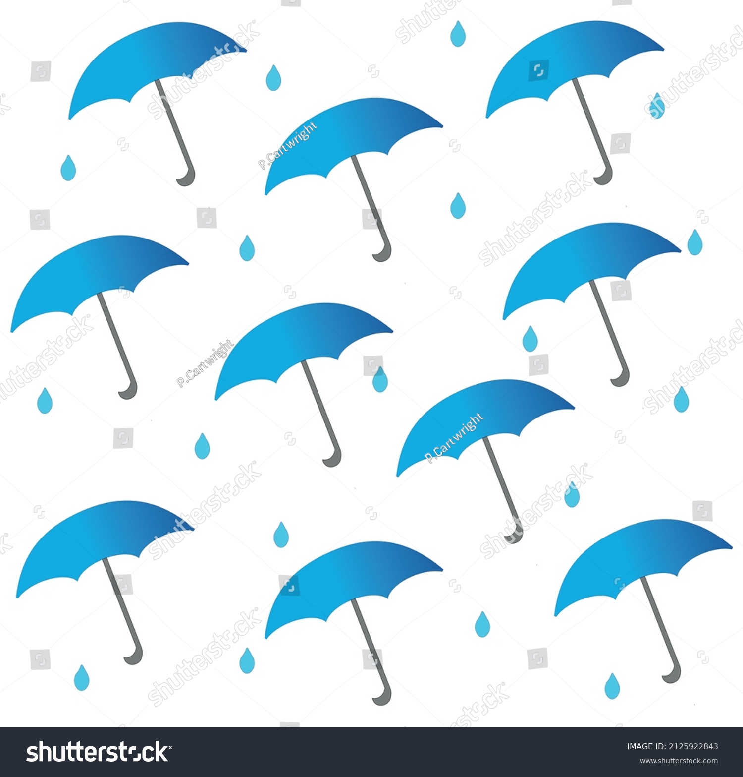 Umbrella Raindrop Background Wallpaper Illustration Rainy Stock Vector 